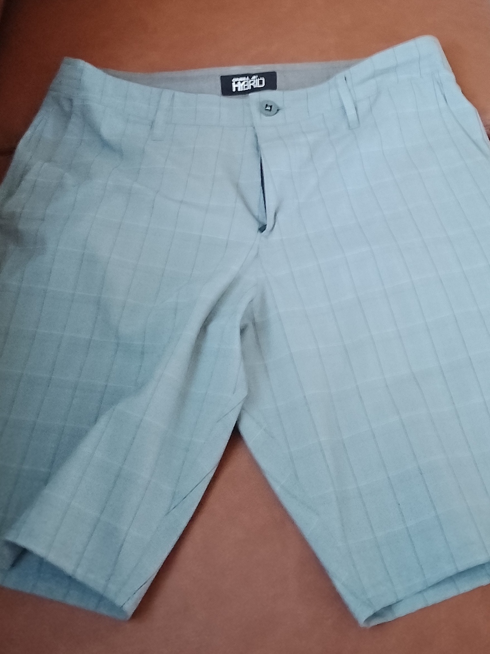 O'Neill Light Blue Plaid Flat Front Men's Shorts